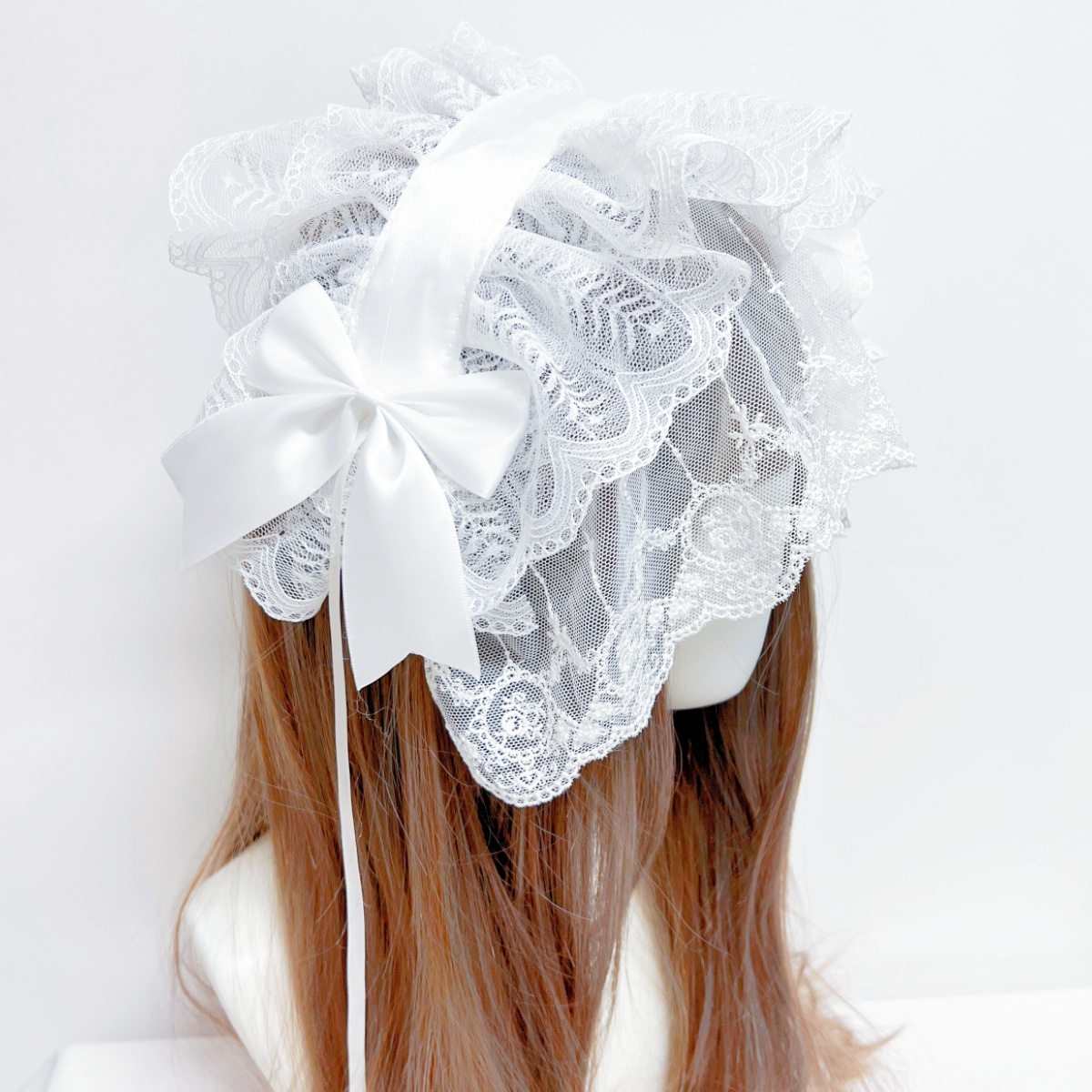 Serre-tête Voile Gothique Lolita, Accessoire Cheveux Femme, Nœud Élégant Vintage, Mode Quotidienne Lolita, Coiffe de Soubrette Cosplay