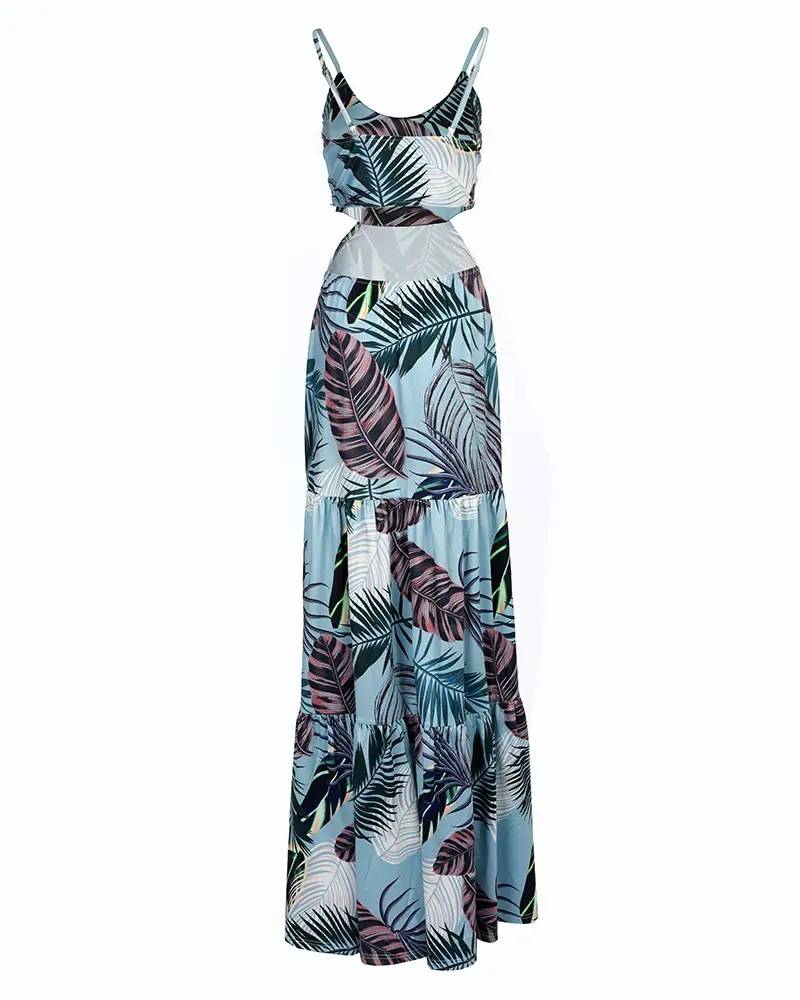 Robe longue à fleurs pour femmes, col en v, coupe crayon, bretelles spaghetti, été