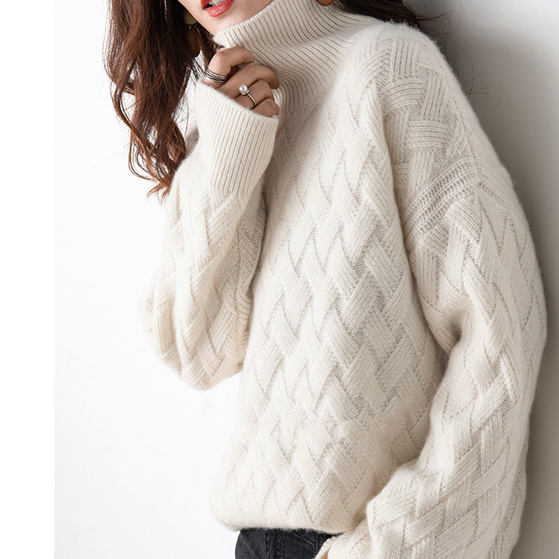 2024 nouvelles femmes pull ample hiver décontracté Chic cachemire surdimensionné épais pull pulls pull femme à manches longues S-3XL