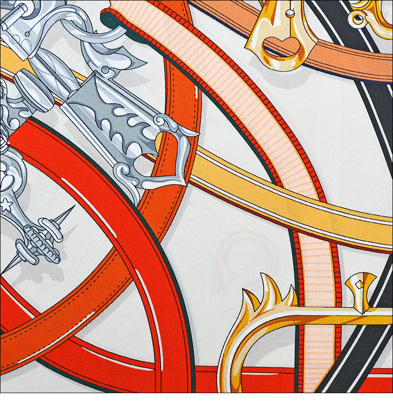 Écharpe en soie multifonctionnelle de style rétro 90 * 90, écharpe en twill de soie avec procédé de peinture par pulvérisation, bord roulé à la main "M90F271-2"