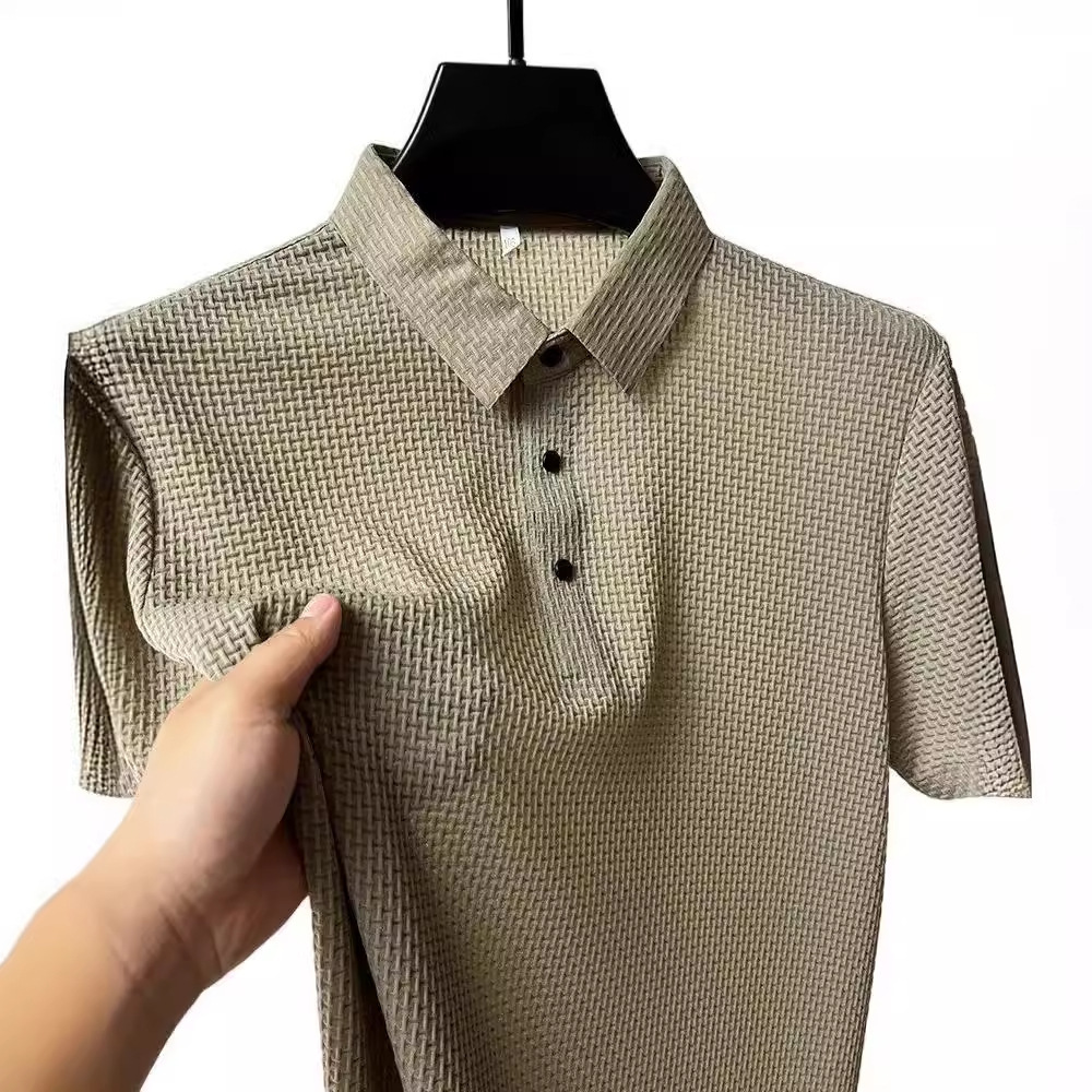 T-Shirt à manches courtes pour hommes, respirant, en soie glacée, à la mode, vêtements de marque, été, ajouré, 2026