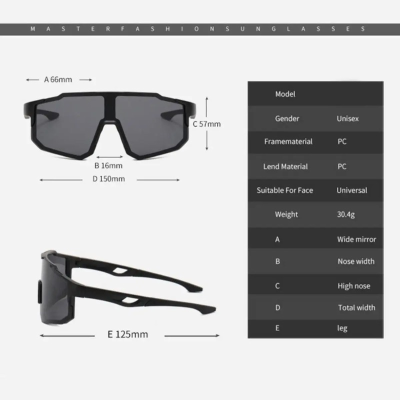 Lunettes de soleil de cyclisme carrées à grande monture, protection UV, lunettes de sport, coupe-vent, pour randonnée, escalade, femmes et hommes