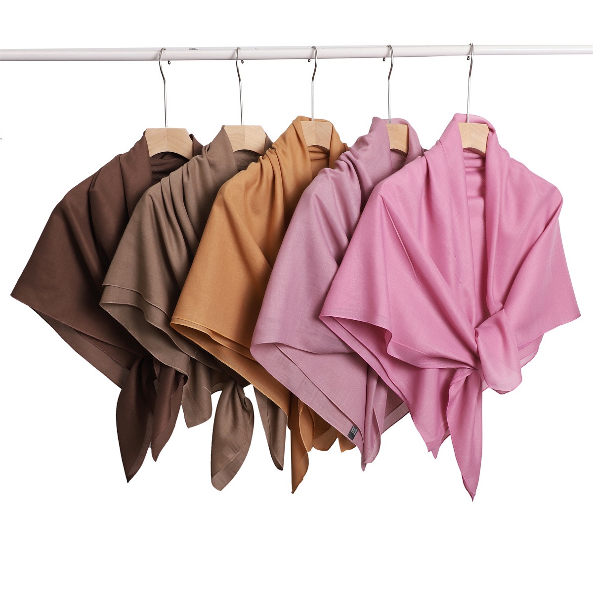 Foulard carré 110x110cm-100% Viscose, Style basique, châle polyvalent pour femmes, chaleur, couleur unie, Hijab musulman approprié