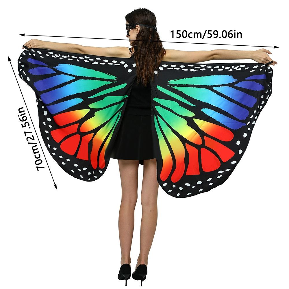 Cape papillon en polyester pour femme, ailes de papillon, déguisement de scène, châle, Everak, costume de paupières, 150x70cm, 1PC