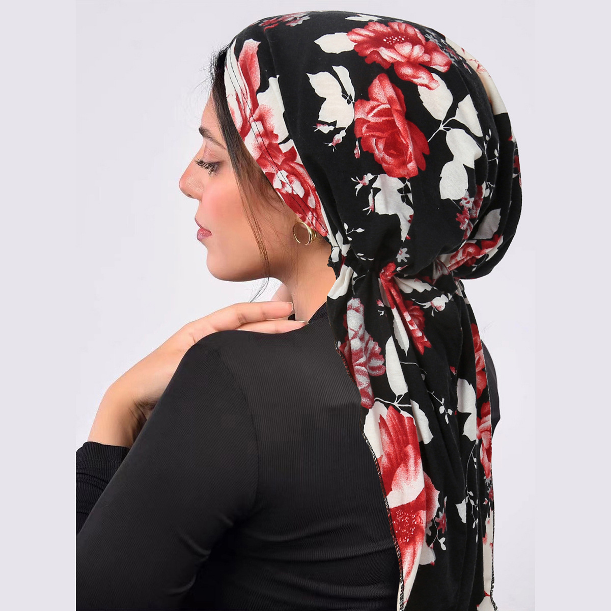 Bonnet turban à longue queue élastique pour femmes musulmanes, bonnets à tête ronde, coiffure imprimée, bonnet doux, Hijab musulman, Ramadan, mode, portable