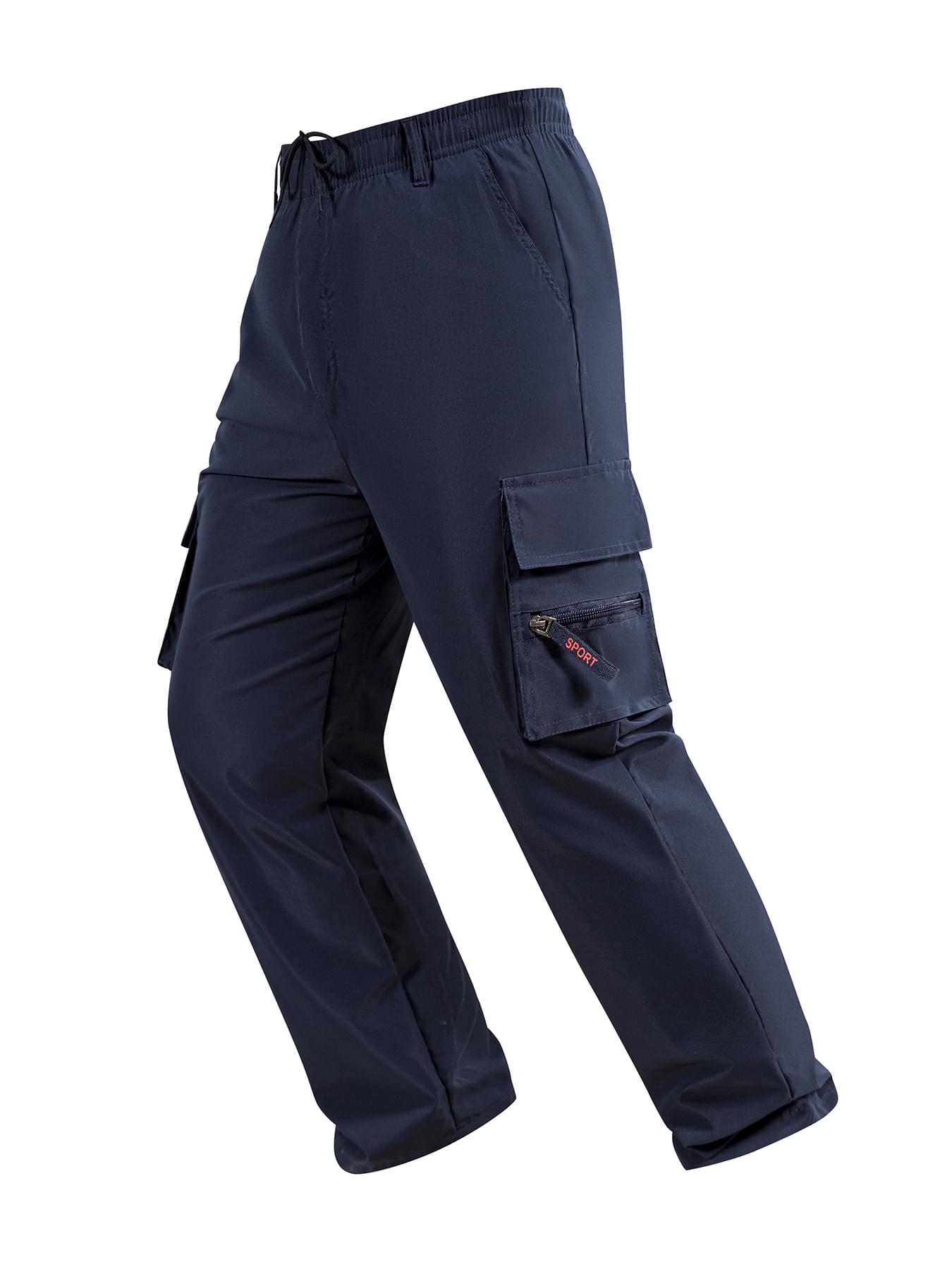 Pantalon cargo pour homme, décontracté, ample, multi-poches, durable, vêtements de travail, pantalon de randonnée, taille élastique, pantalon droit