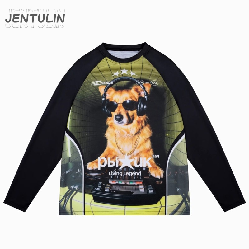 T-shirt Y2K vintage esthétique jersey imprimé graphique moto Redhead streetwear homme femme gothique ample à manches longues pull-over