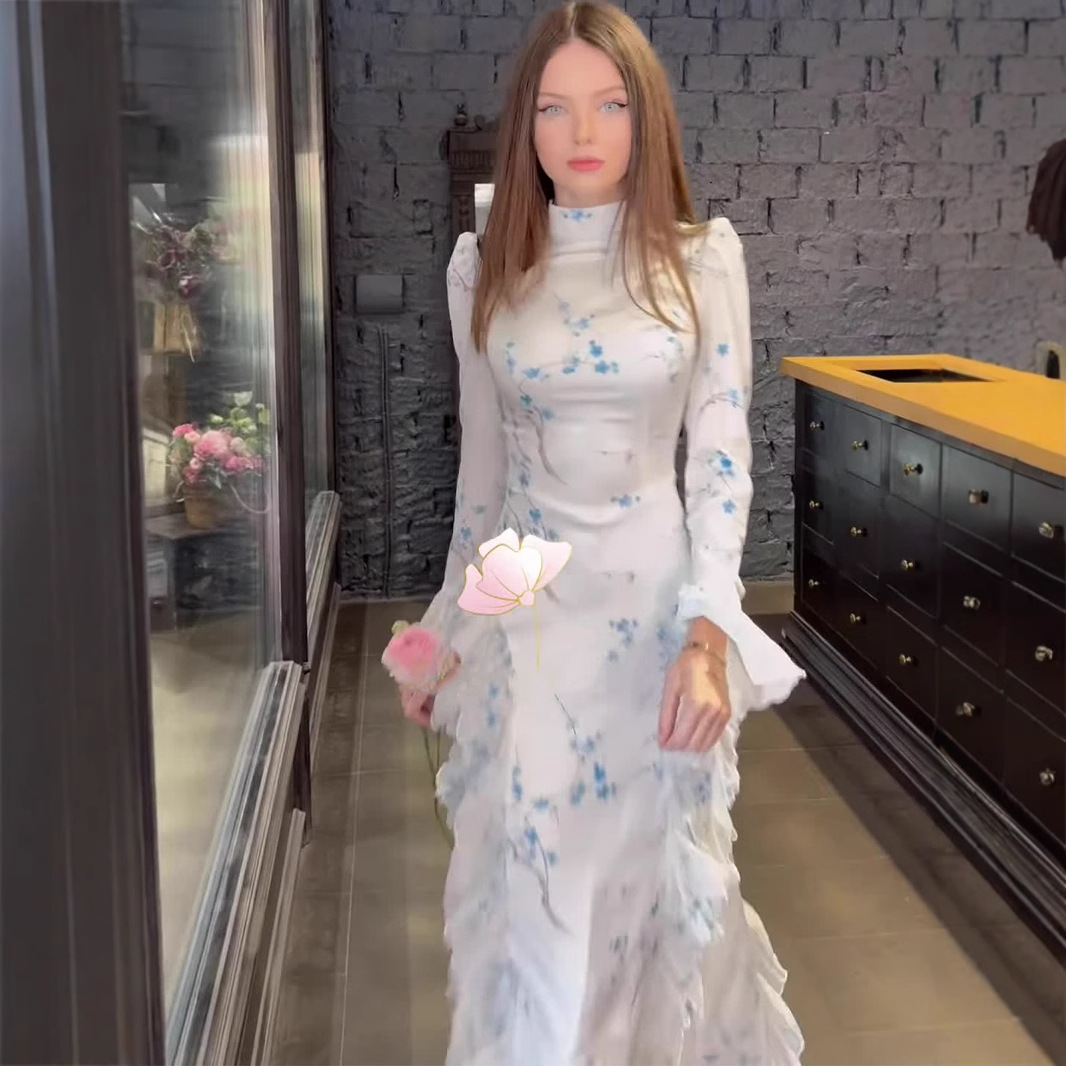 Robes de soirée Eid femmes Robe Abaya doux imprimé musulman Ramadan Jalabiya dubaï longue Robe maroc caftan robes Largos automne