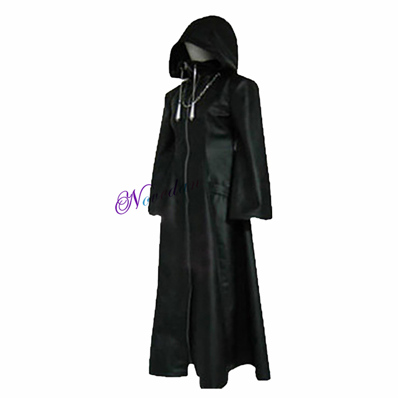Kingdom Hearts 2 Black Coat Cosplay Costume, Anime Game, Organization XIII, Robe, Halloween Party