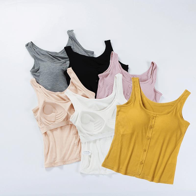 M-3XL pour 35-75kg grande taille femmes débardeurs avec tasse pour femmes doux Modal large épaule gilet sans manches avec coussin de poitrine fixe
