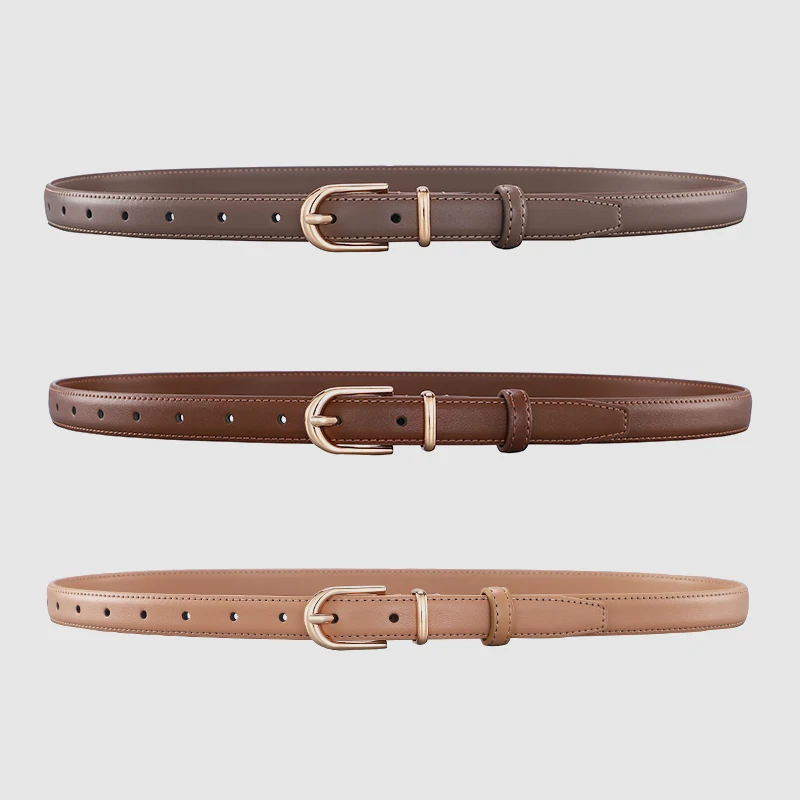 Ceinture en cuir fin pour femmes, boucle en alliage personnalisée, Simple, mode, haute qualité, ceinture décorative avec manteau en jean