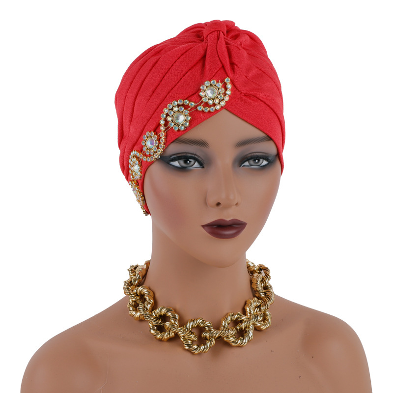 Casquette turban pour femmes musulmanes, hijab, écharpe de sauna islamique, bonnet, diamants africains, couvre-chef, mode