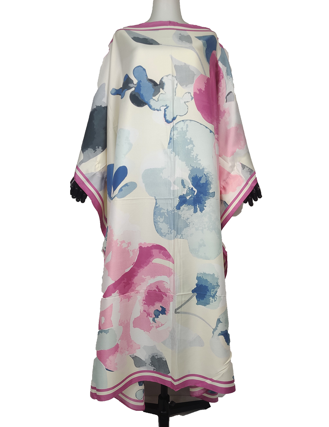 Koweït blogueur haute recommande été caftan à fleurs robe Maxi élégante femmes musulmanes vacances ample Boubou plage africaine longue Abaya