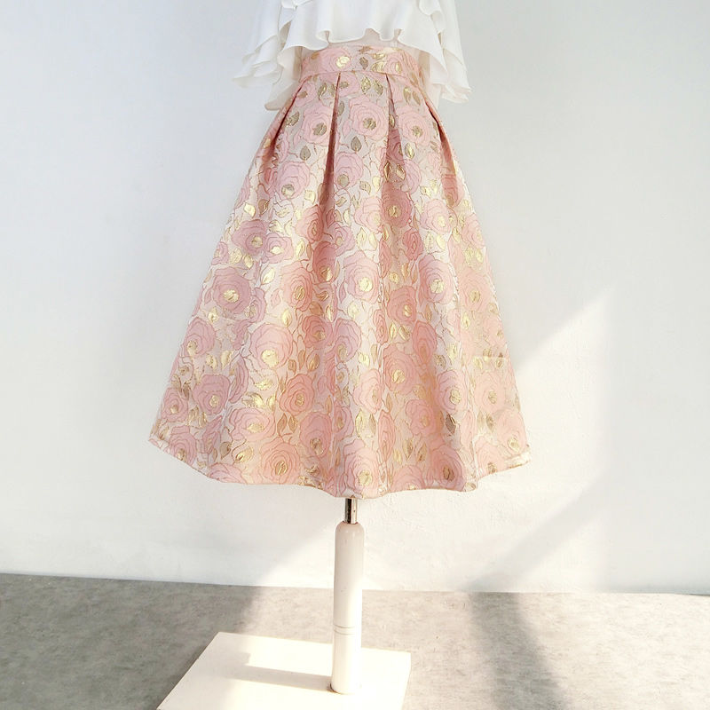 Jupe Jacquard irrégulière pour femmes, haut de gamme, mode élégante, classique, assortie avec tout, jupe Tutu Vintage coréenne