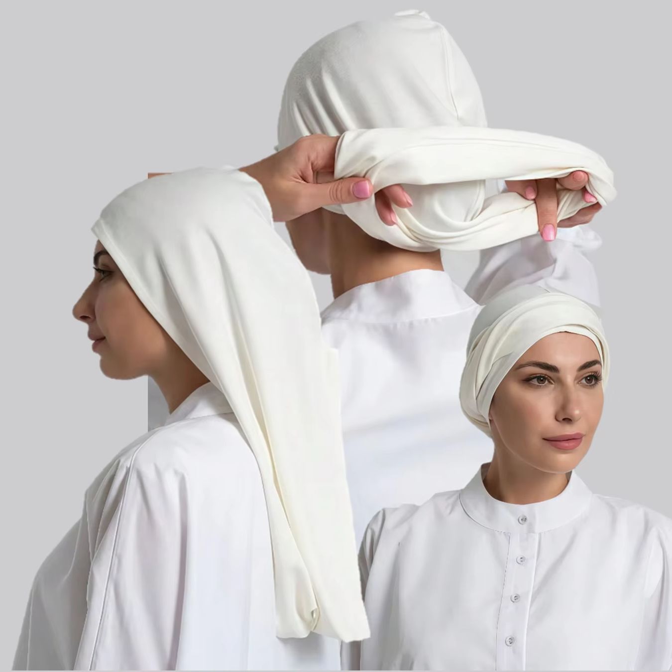 Maillot Modal instantané Hijab femme musulman sous-écharpe casquettes intérieures coton extensible chapeau Islam Turban Bonnet Foulard bandeau casquette croisée