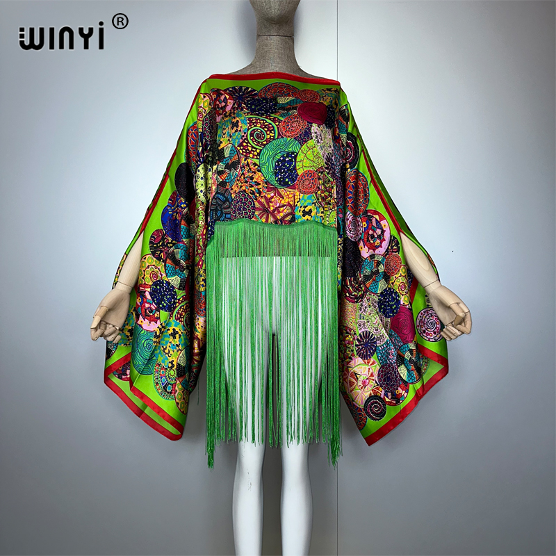 WINYI mode gland imprimé robe ample plage couverture élégante mode maxi caftan vacances d'été africain wamen robe de soirée
