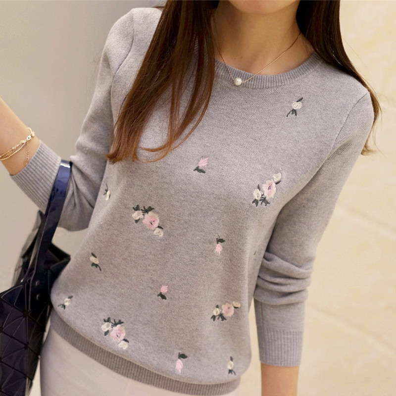 2025 automne Pull femmes broderie tricoté hiver femmes Pull et Pull Femme Tricot Jersey Pull Femme