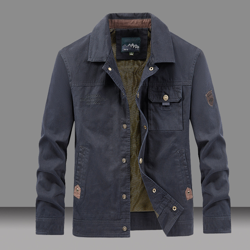 Vestes tactiques en coton pour hommes, coupe-vent décontracté à revers, style militaire, pour la randonnée, la chasse et le travail en extérieur – Collection Automne