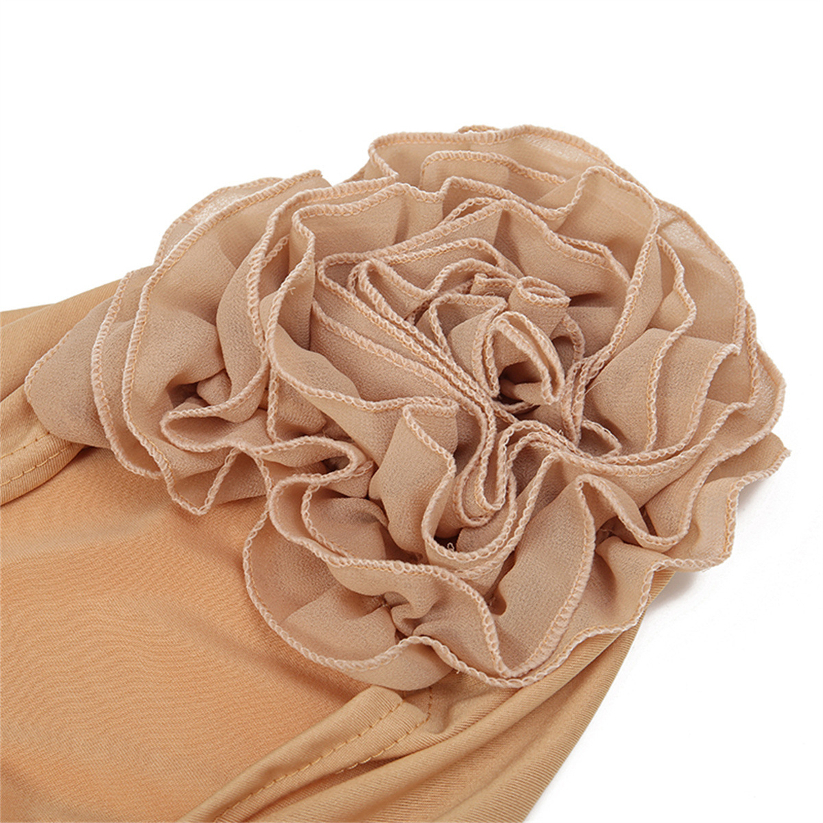 Turban en mousseline de soie pour femmes, Hijabs à la mode, décor de fleurs, vêtements de sauna, foulard islamique, casquette, document solide