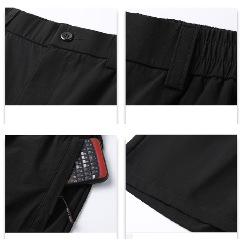Shorts décontractés pour hommes grande taille 8XL, longueur au-dessus du genou, Bermuda, taille élastique, poche zippée, tissu en soie glacée, vêtements de golf, tailles grandes 44 46.