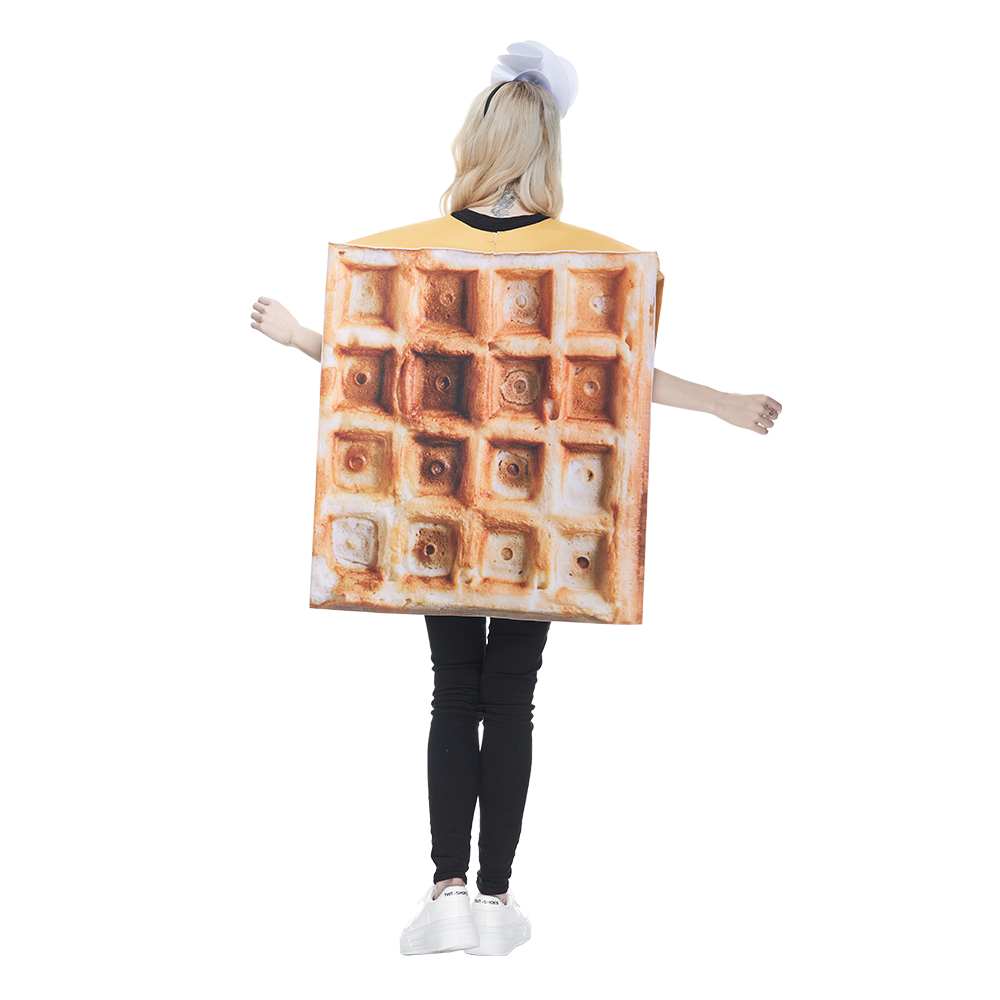 Costume amusant Eraspooky pour adulte, gaufres à la crème, pour Halloween, fête à thème alimentaire, gâteau sucré, tenue de cosplay avec chapeau, déguisement de carnaval