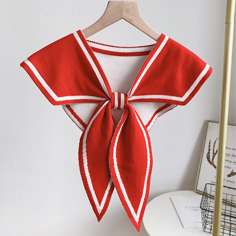 Mode tricot écharpe mignon cou plus chaud cercle faux col avant cravate faux col femmes marine Style col détachable pour les femmes