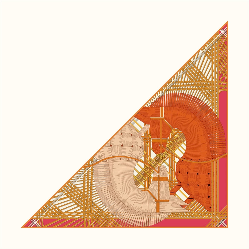 Triangle européen sergé écharpe châle Hijabs luxe Double têtes de cheval impression Bandana Foulard foulard pour dames