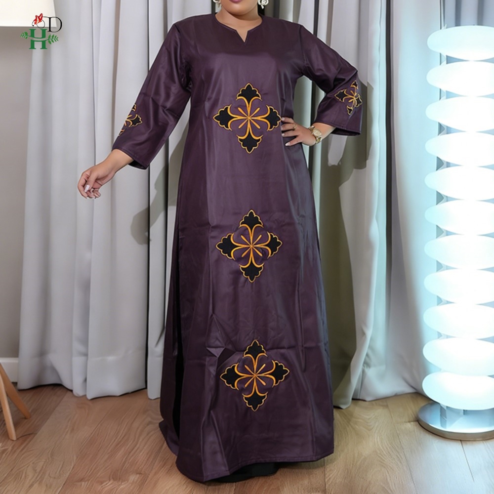 H & D Femme africaine tenue robe pantalon couvre-chef caftan robe marocaine broderie Dashiki à manches longues hauts Abayas Femme dubaï