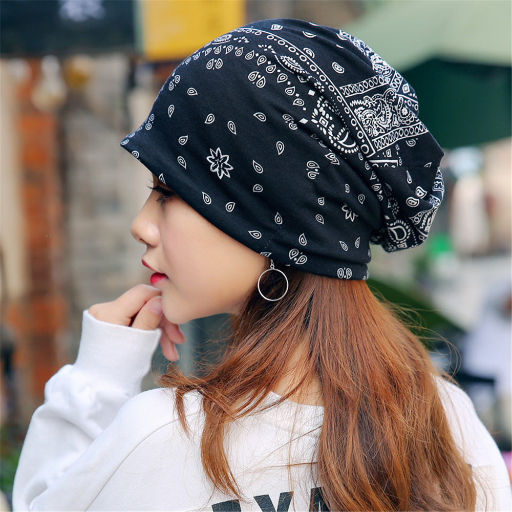Bonnet à fleurs de cajou de style ethnique pour hommes et femmes, casquettes, écharpe, 2 façons de porter, bonnet, cadeaux de festival, automne