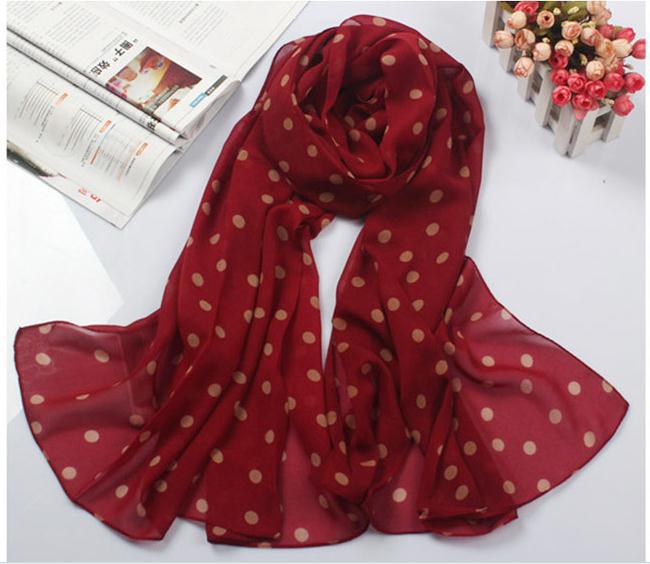 Écharpe en coton doux pour femme, châle à col long, étole à pois, écharpes chaudes, cadeau chaud, dame confortable, belle mode, 1PC