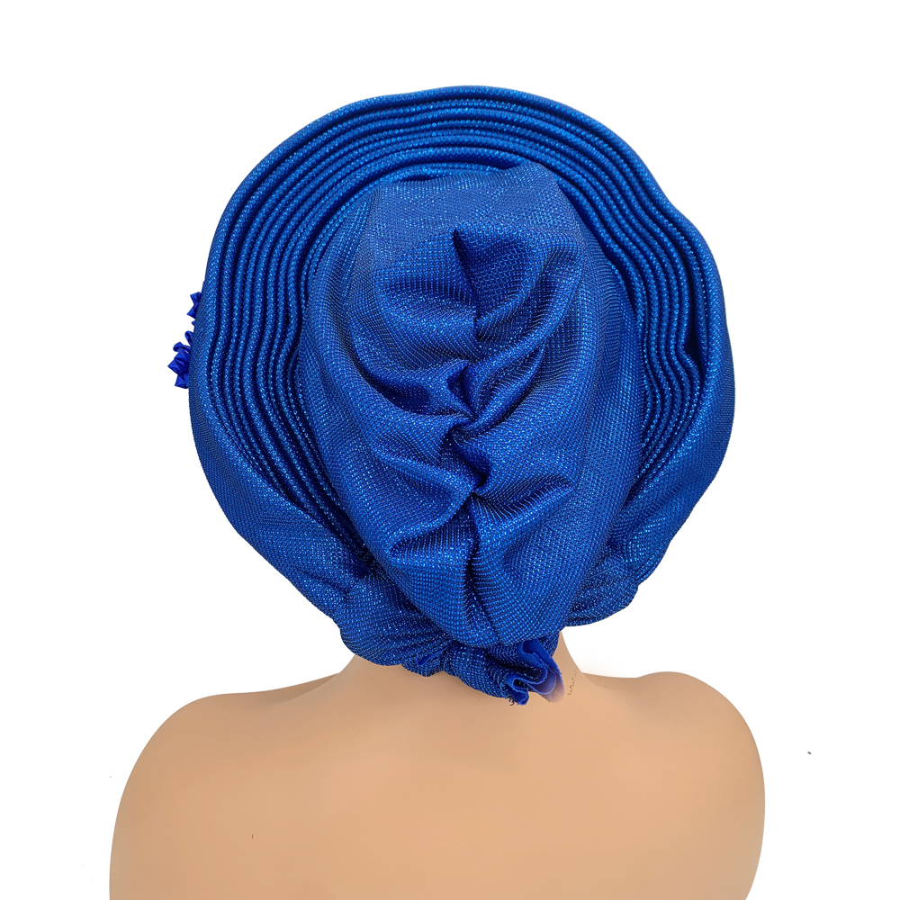 Turban africain pour femmes, couvre-chef nigérian avec fleurs, déjà fabriqué, Auto Gele, pour fête de mariage, nouvelle collection