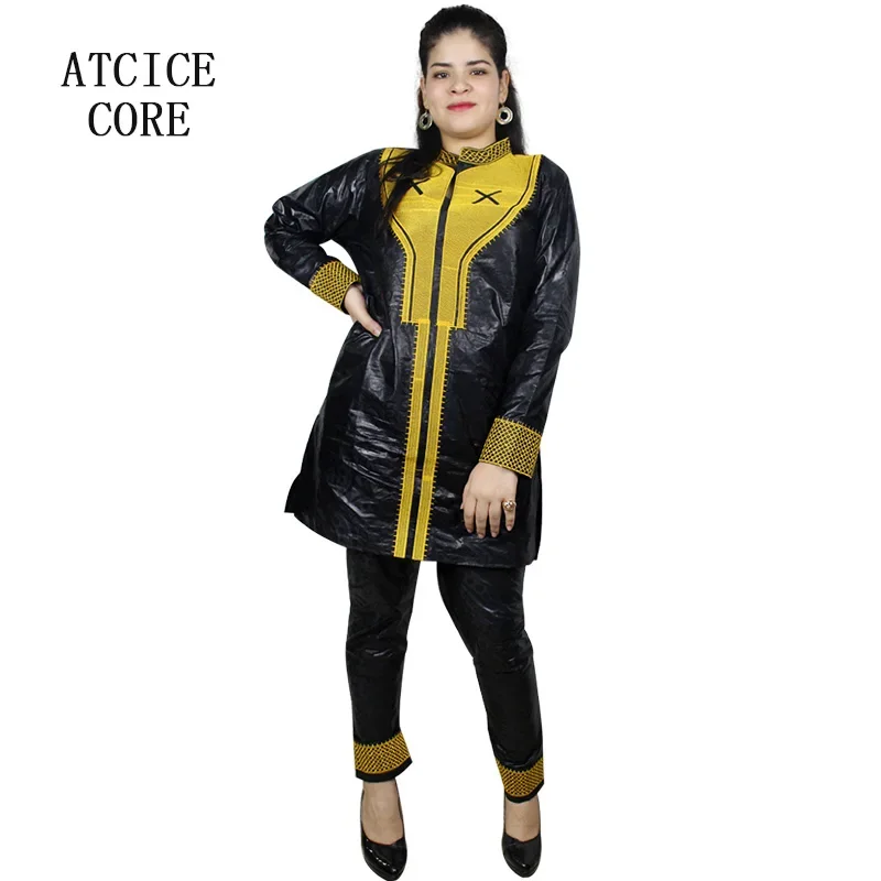 Vêtements africains pour femmes Dashiki, Design brodé, matière douce, haut et pantalon, un costume