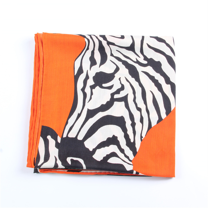 POBING foulard en cachemire de soie femmes châles roulés à la main mouche cheval imprimé foulards carrés enveloppes dame Bandana grand Hijabs femme Foulards