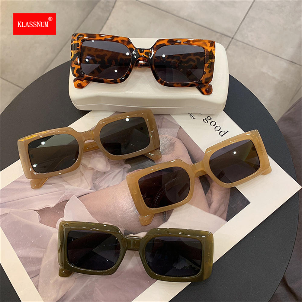2025 nuances de couleur femmes petites lunettes de soleil noir à la mode lunettes carrées Vintage rétro vert lunettes femme unisexe lunettes en gros