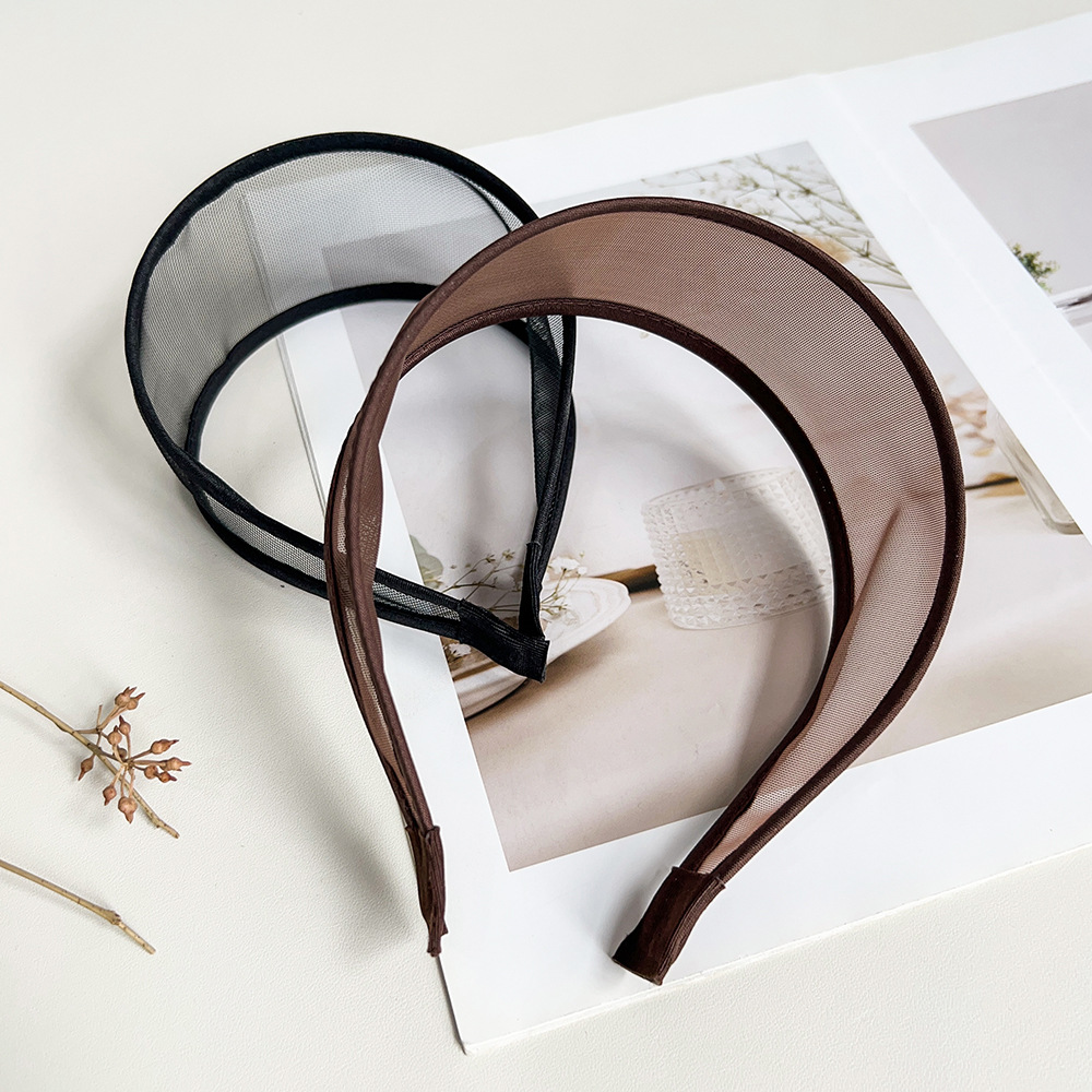 Bandeau respirant large et creux, accessoires de cheveux tendance et simples de couleur unie pour femmes