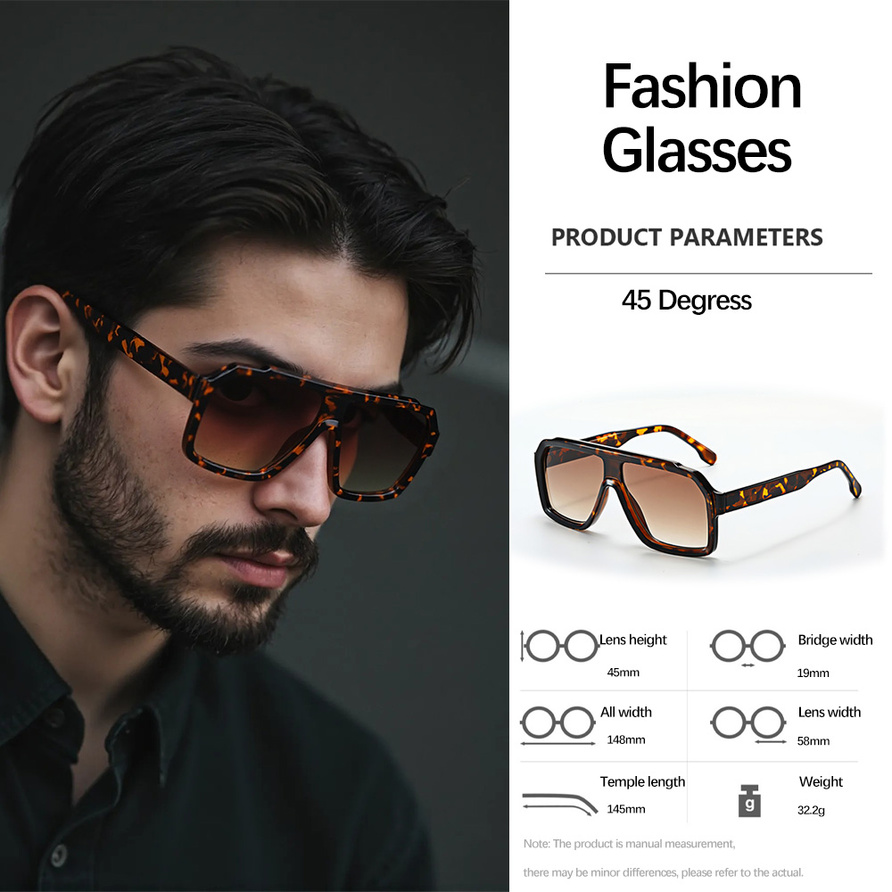 Lunettes de soleil Vintage pour hommes, monture géométrique épaisse, luxueuses, pour affaires, loisirs, double usage, tempérament d'élite urbaine, nouveauté 2025