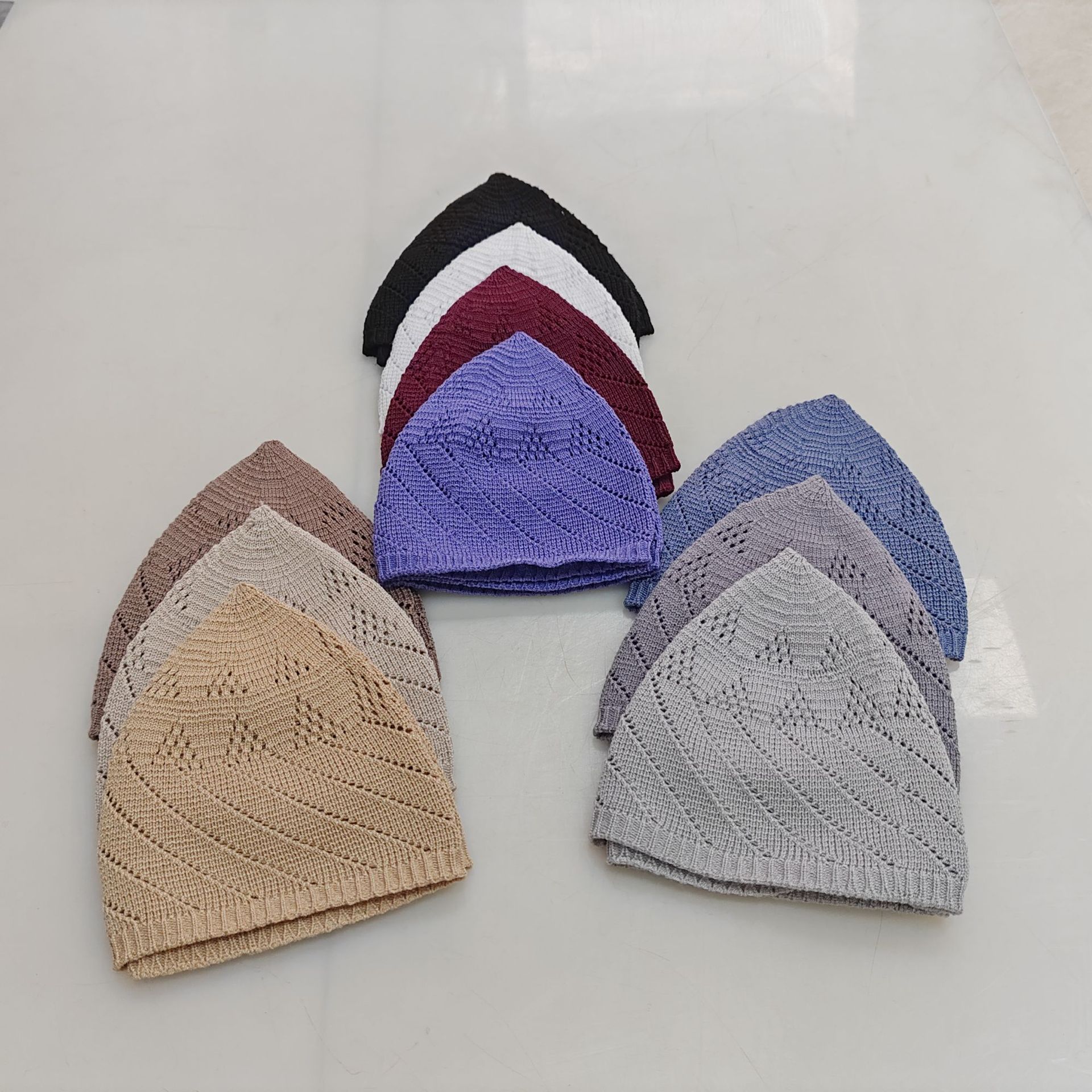 Chapeau de prière islamique tricoté pour homme, bonnet musulman, foulard, bonnet de Ramadan, casquette juive, bonnet islamique turc, chapeau arabe
