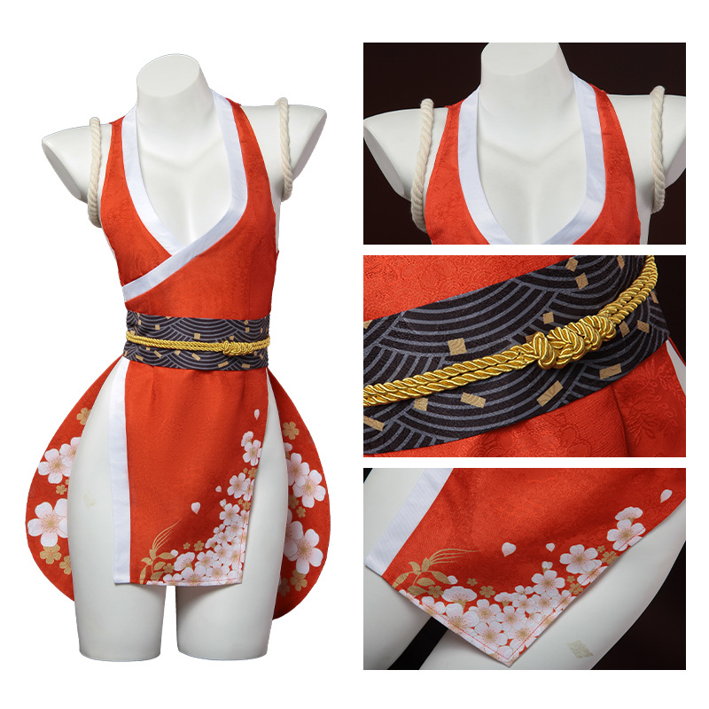 Costume de cosplay Mai Shiranui, jeu Mortal Kombat, vêtements de déguisement pour femmes, tenues de jeu de rôle, costumes de fête d'Halloween, carnaval, fantaisie
