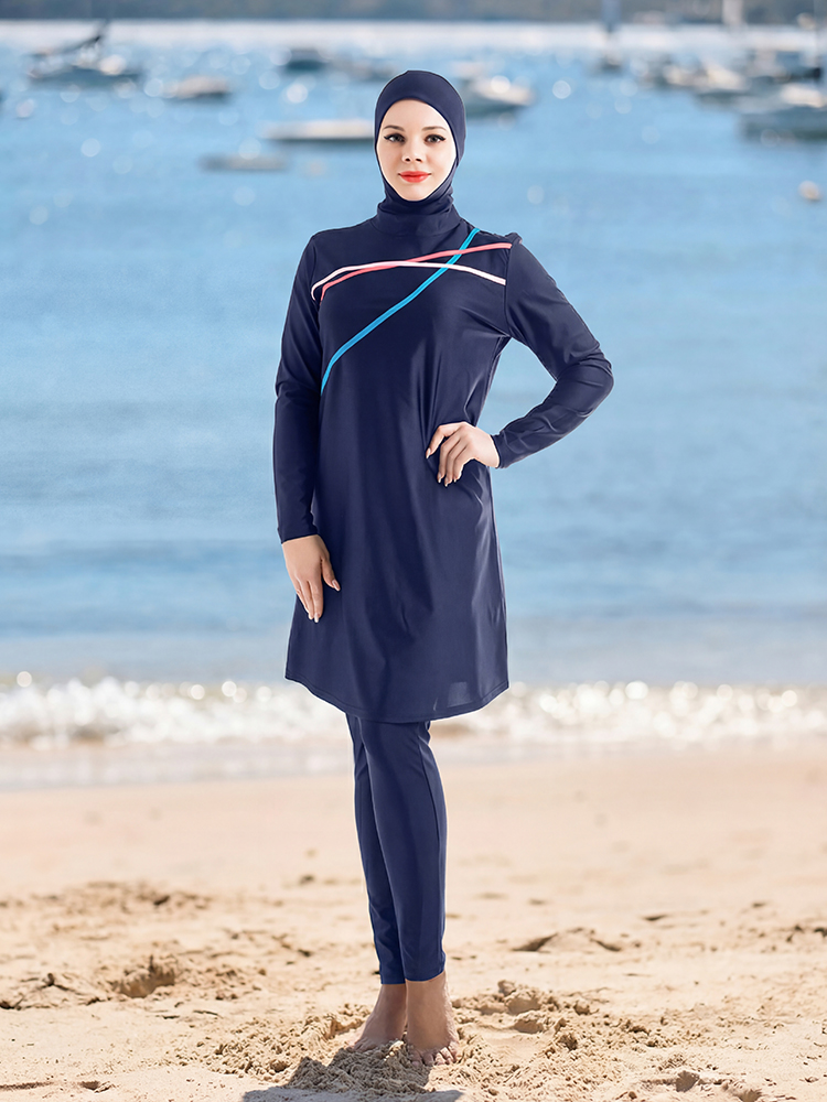 Burkini maillots de bains musulmans maillot bain femme hijab femme musulman Maillot de bain pour femmes musulmanes, Hijab modeste, manches longues, couvertures islamiques, Burkini, pour la plage