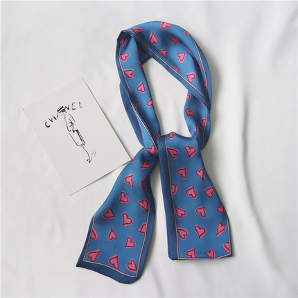 2025 coeur amour écharpe femmes mignon cheveux cravate bande foulard poignet rubans mode tête cou soie Satin sac écharpes longue écharpe en soie