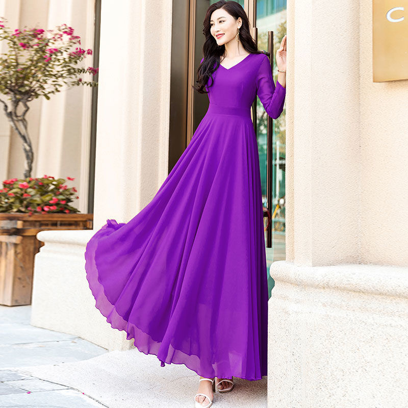 Robe de plage en mousseline de soie pour femmes, grande balançoire, manches longues, vacances en bord de mer, Slim, Super féerique, style bohème, nouvelle collection été 2026
