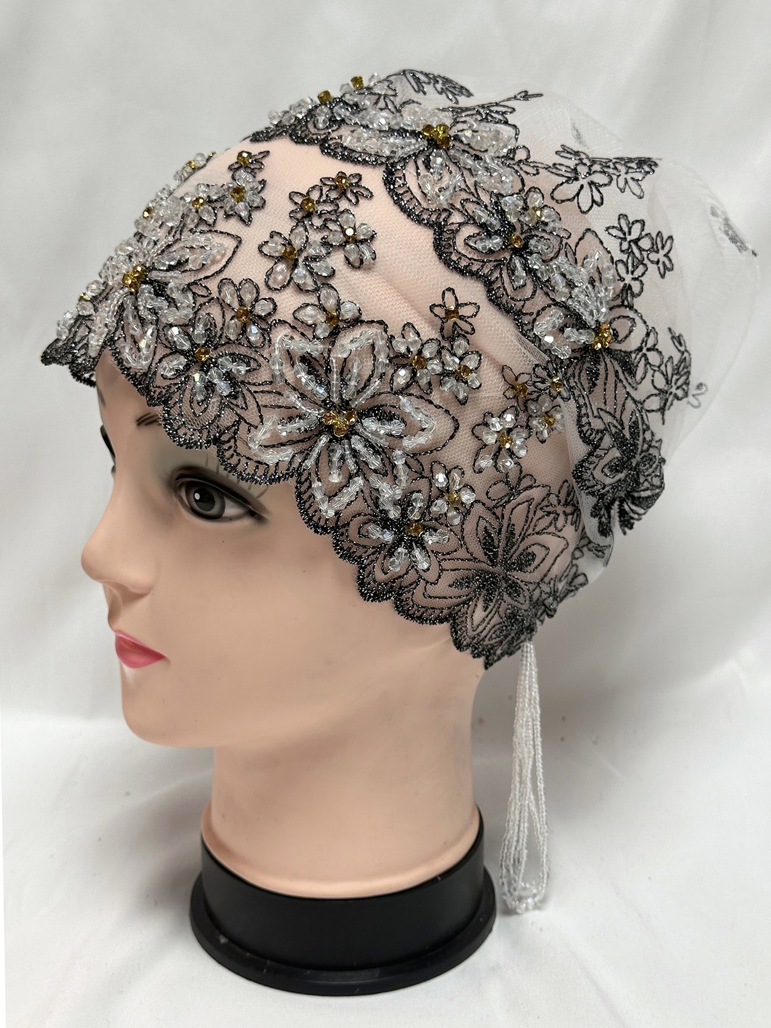 Casquette Turban en perles faites à la main pour femmes, foulard musulman en tissu de haute qualité, casquette de chimiothérapie, Bonnet africain, offre spéciale, 2025