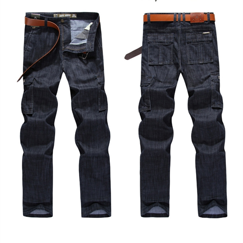 Jean Cargo pour hommes, grande taille 29-40 42 44, décontracté, multi-poches, vêtements masculins, pantalon en Denim, 2023