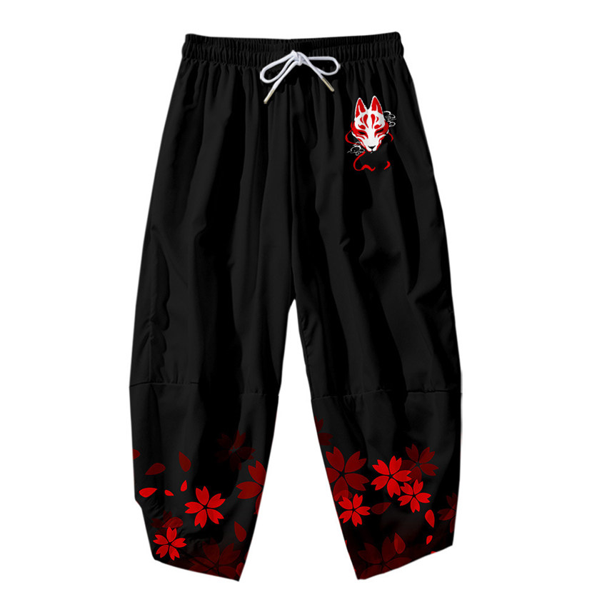 La grande vague de Kanagawa Kimono pantalon hommes vêtements asiatiques pantalon de bain décontracté mâle japonais Anime Yukata pantalon pantacourt