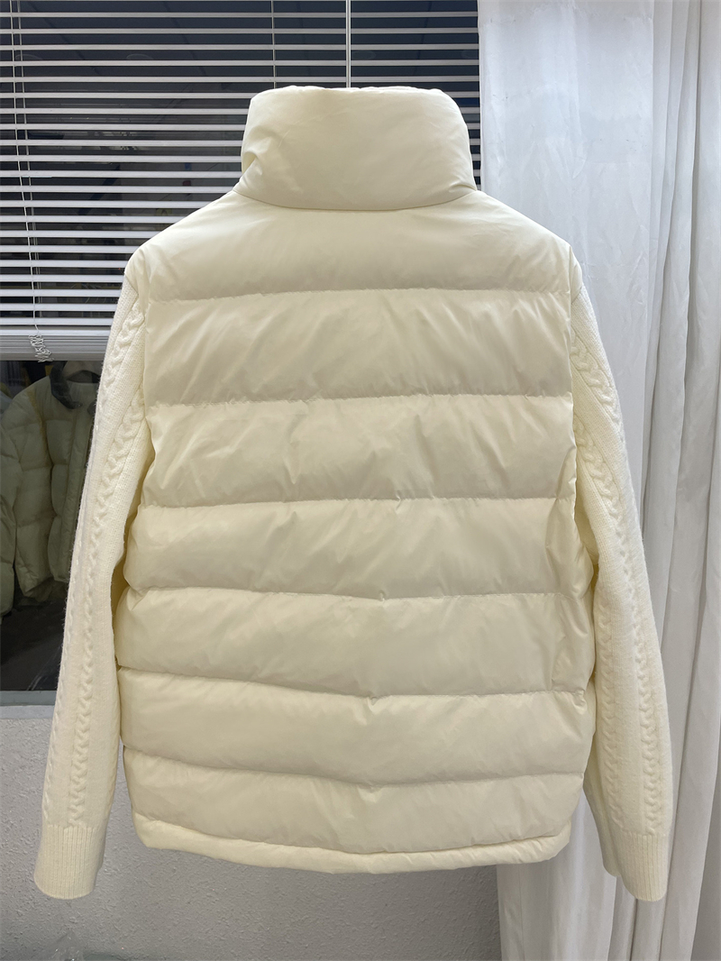 Veste d'hiver pour femmes ZAROY, col montant tendance, manches en tricot, manteau rembourré en coton, vêtement décontracté léger et matelassé pour tous les jours.