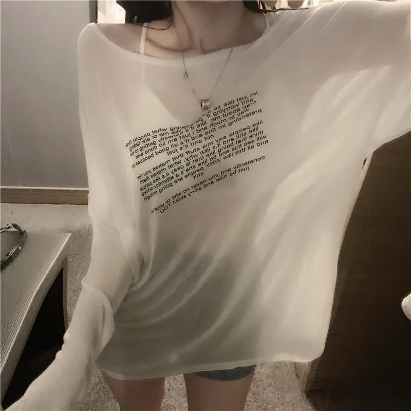 T-shirts fins et amples pour femmes, style coréen tendance, motif lettres, design simple, pour étudiantes, nouvelle collection été