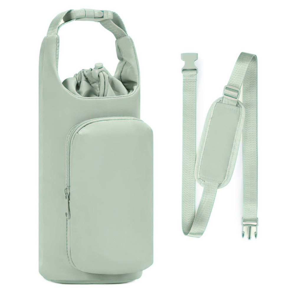 Sac de transport de bouteille d'eau avec sangles, sac à bandoulière réglable, accessoires de bouteille, bouteille d'eau et tasse de pique-nique de marche