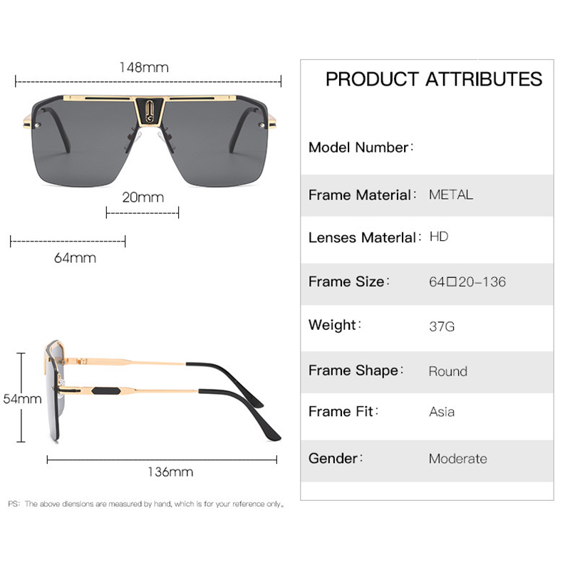 Lunettes de soleil aviateur classiques pour femmes et hommes, monture large vintage, style punk, marque de luxe, pour la conduite en extérieur, en métal, carrées
