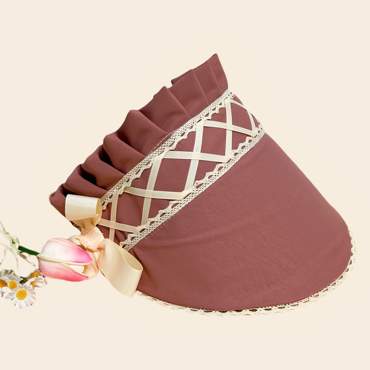 Chapeau Lolita en dentelle de style pastChev, magnifique bonnet, pièce de sauna victorienne, casquette plate de fête élégante, accessoire de cosplay
