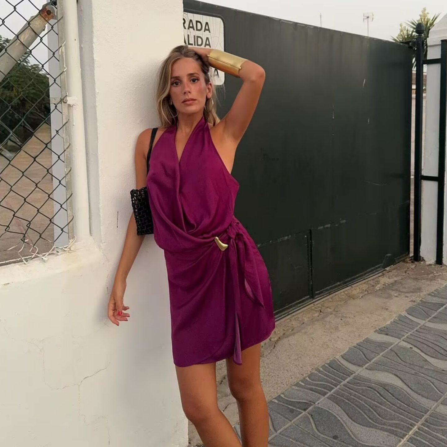 BSAY robe sexy pour les femmes mode été nouveau sans manches dos nu marron col suspendu Chic femme robes de soirée Mujer